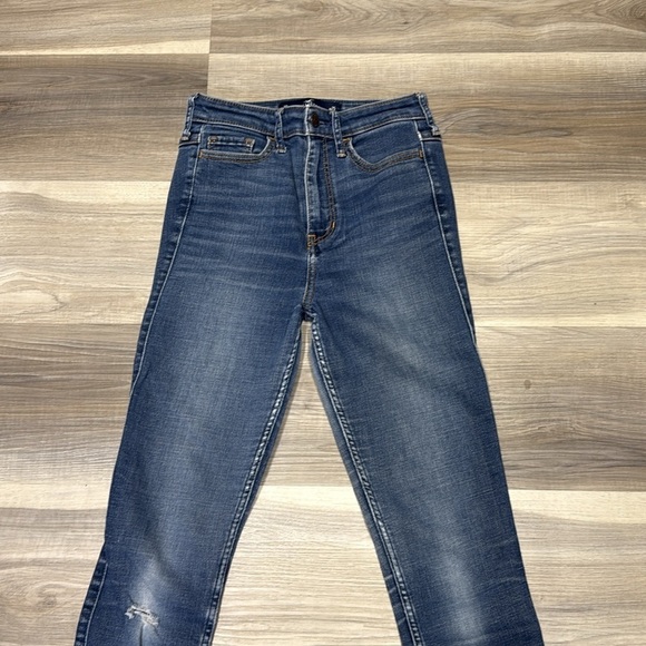 🏁 Hollister super high-rise skinny blue denim jeans size 25 - Picture 4 of 9